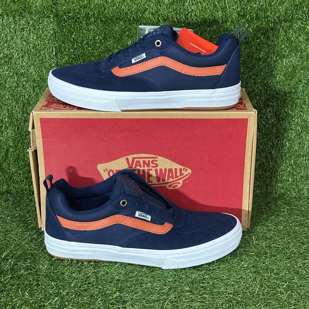 VANS KYLE WALKER PRO SUEDE SKATEBOARD SHOES, SIZE 8 MENS, NAVY/ CLAY , BRAND NEW